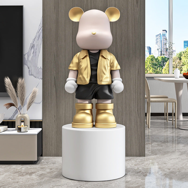 Large Violent Bear Figurine