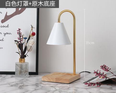 Electric Candle Heater with Wood Base