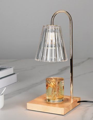 Electric Candle Heater with Wood Base