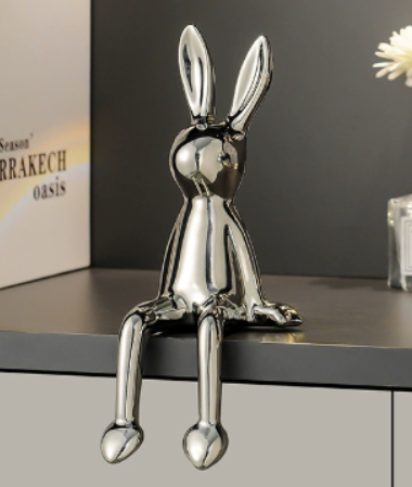 Chrome Rabbit Figurine