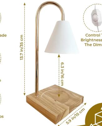 Electric Candle Heater with Wood Base