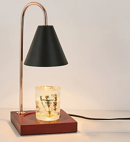Electric Candle Heater with Wood Base