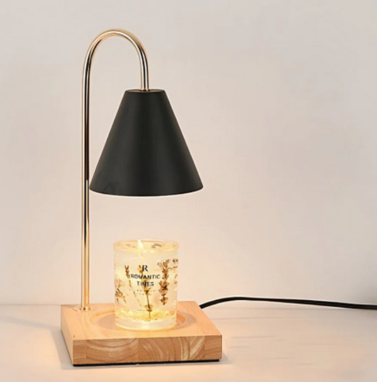 Electric Candle Heater with Wood Base