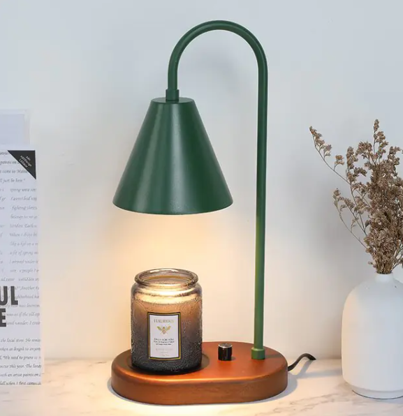 Electric Candle Heater with Wood Base