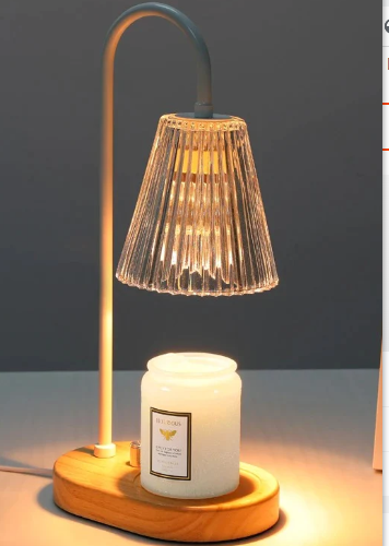 Electric Candle Heater with Wood Base
