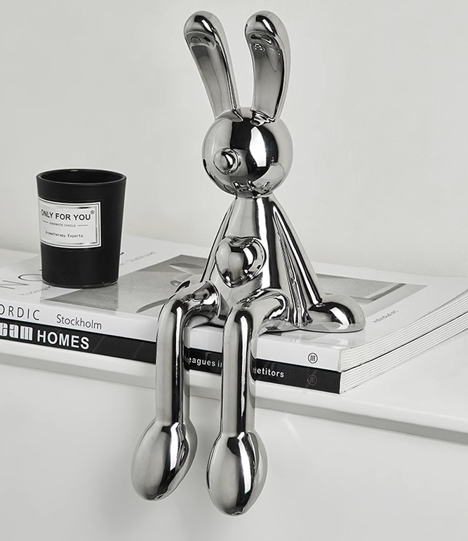 Chrome Rabbit Figurine