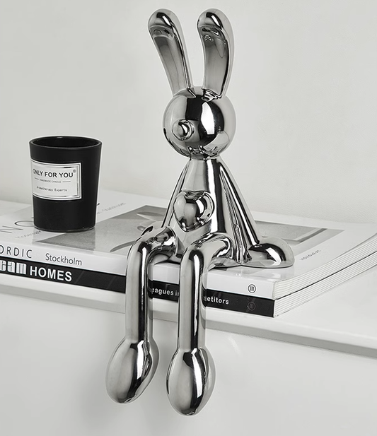Chrome Rabbit Figurine