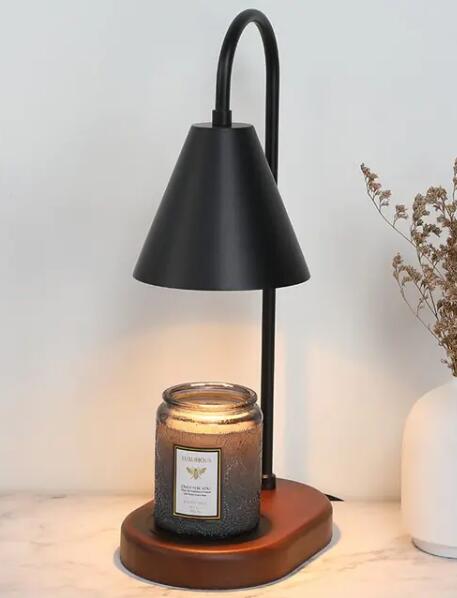 Electric Candle Heater with Wood Base