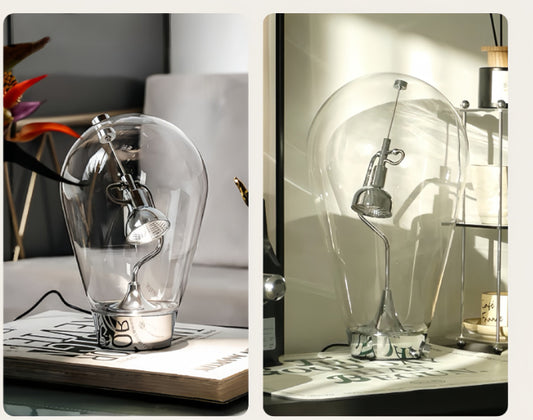 Adjustable Silver Gravity Table Lamp